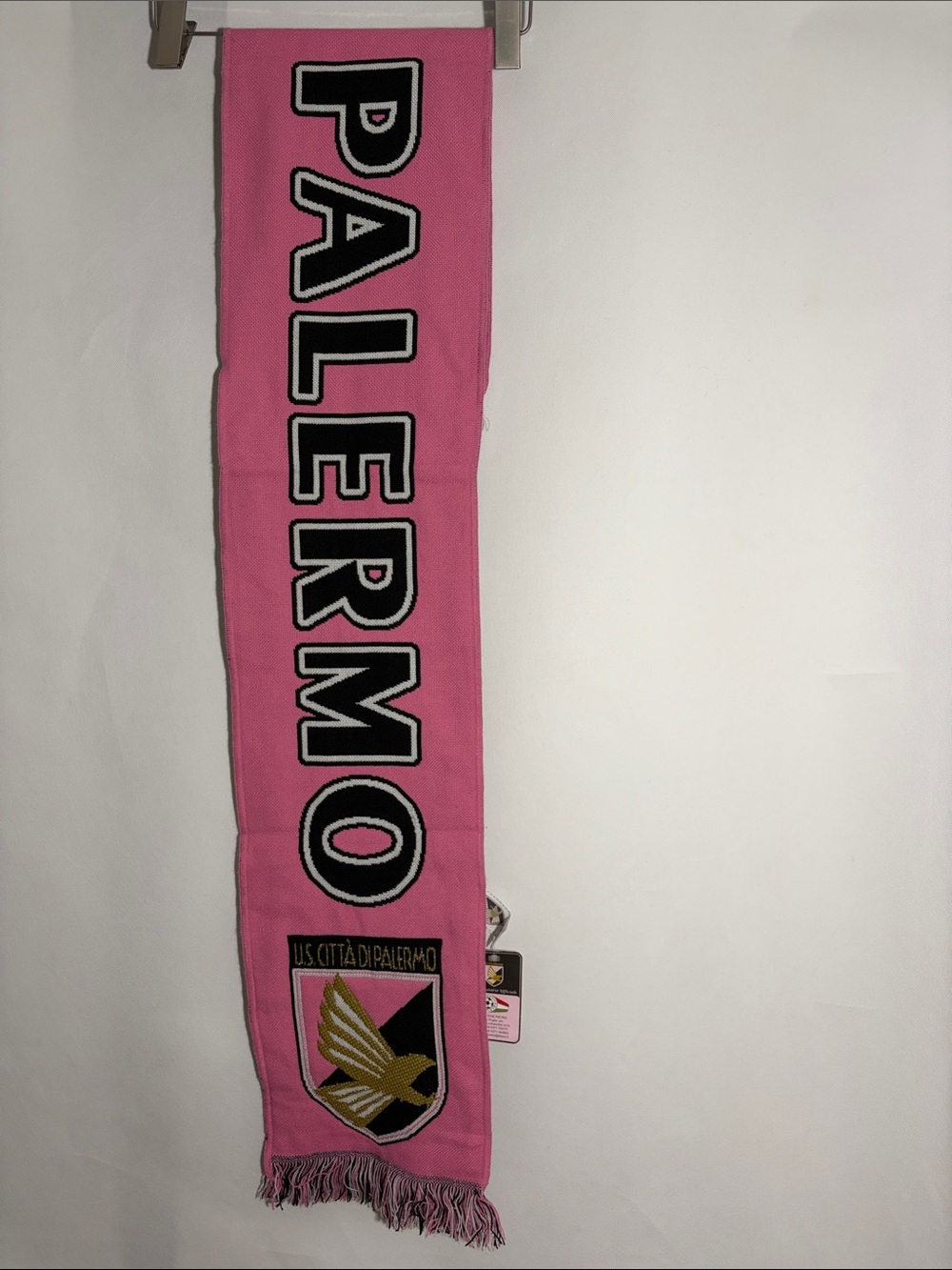 Palermo F.C. Soccer New  formerly U.S. Città di Palermo Pink and Blank Scarf